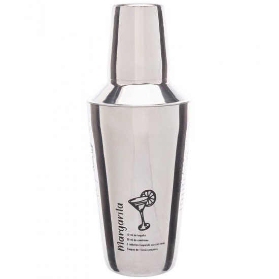 Coqueteleira 400ml com Receitas Aço Inox 